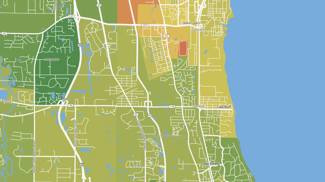 60044, IL Map of Vehicle Theft Rates