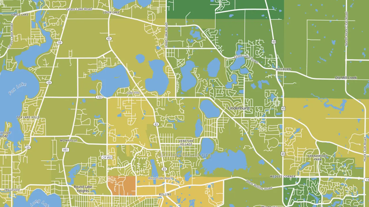 60046, IL Map of Vehicle Theft Rates