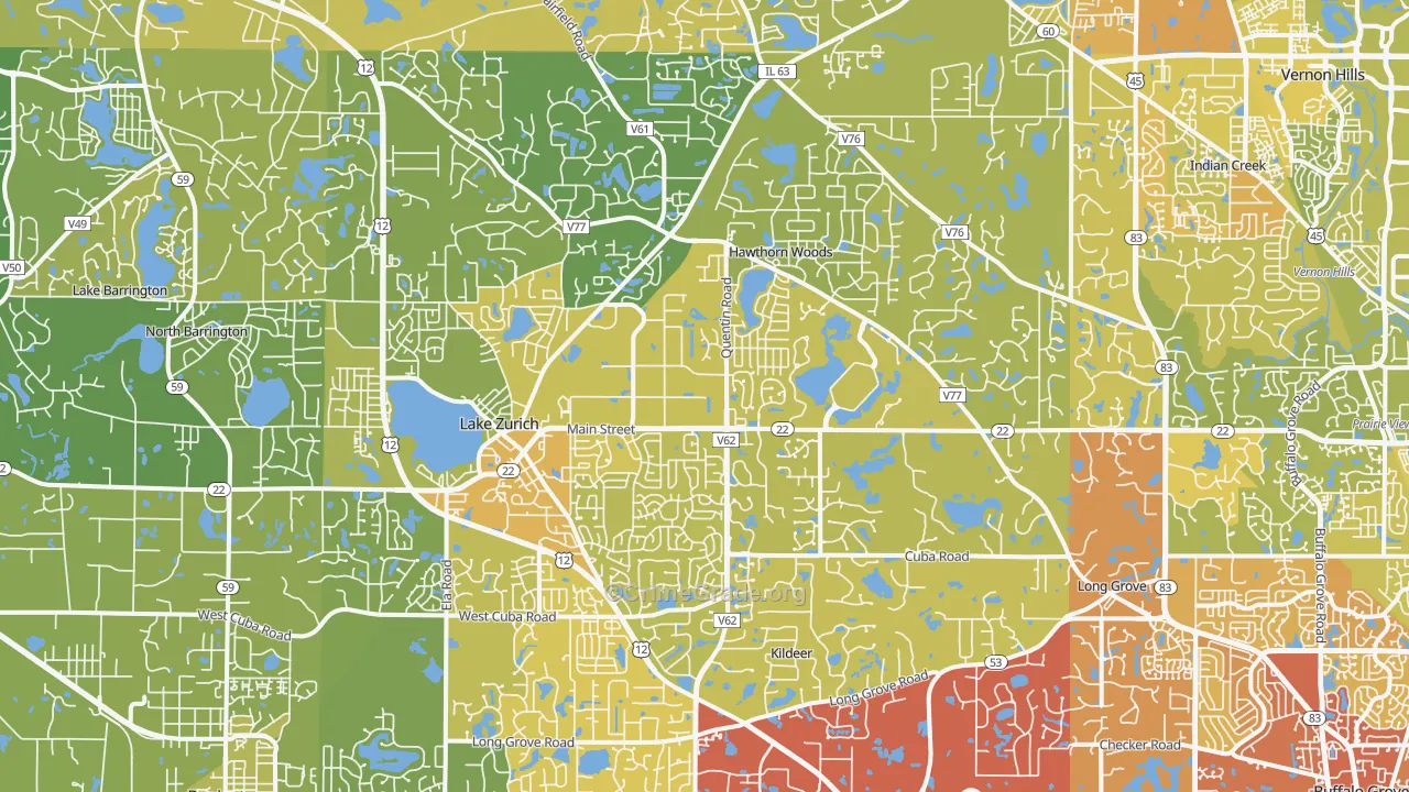 60047, IL Map of Vehicle Theft Rates