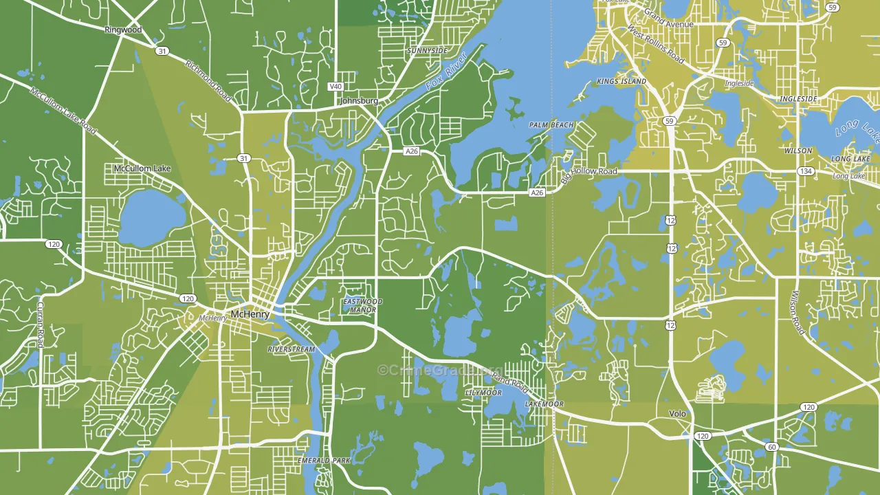 60051, IL Map of Vehicle Theft Rates