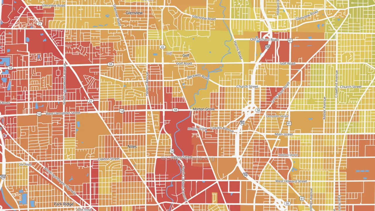 60053, IL Map of Vehicle Theft Rates