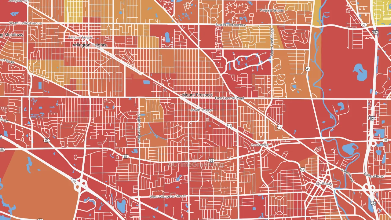 60056, IL Map of Vehicle Theft Rates