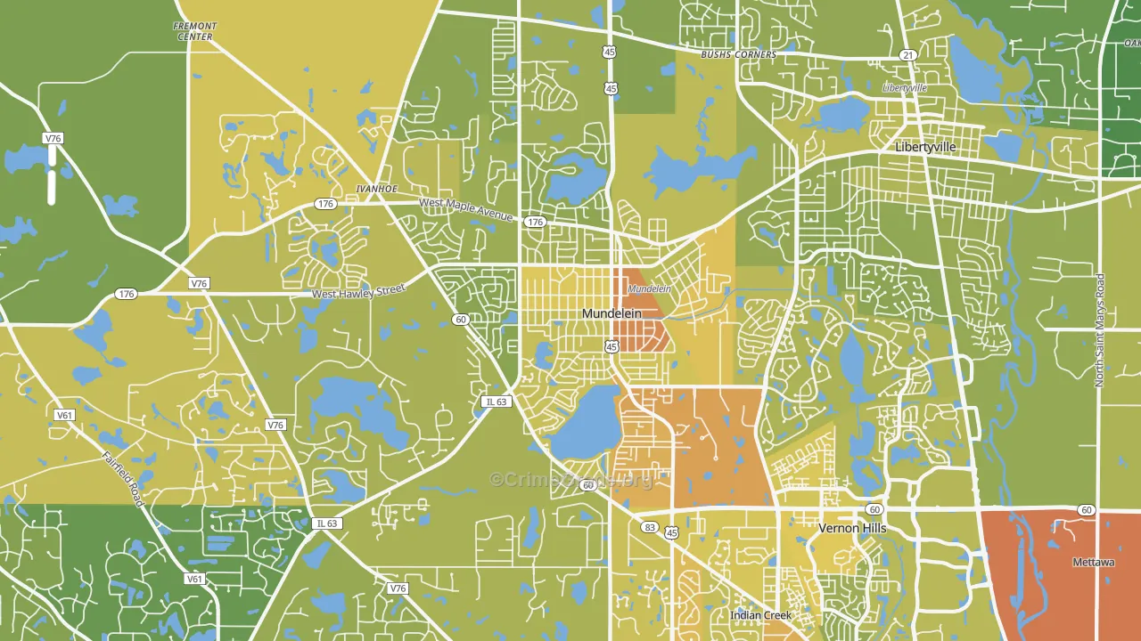 60060, IL Map of Vehicle Theft Rates
