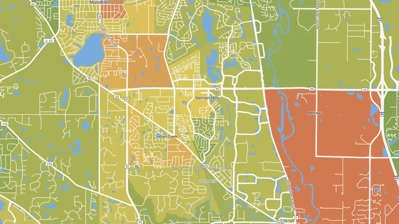 60061, IL Map of Vehicle Theft Rates