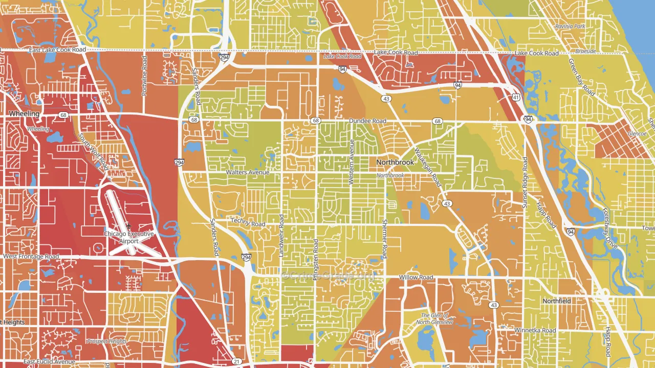 60062, IL Map of Vehicle Theft Rates