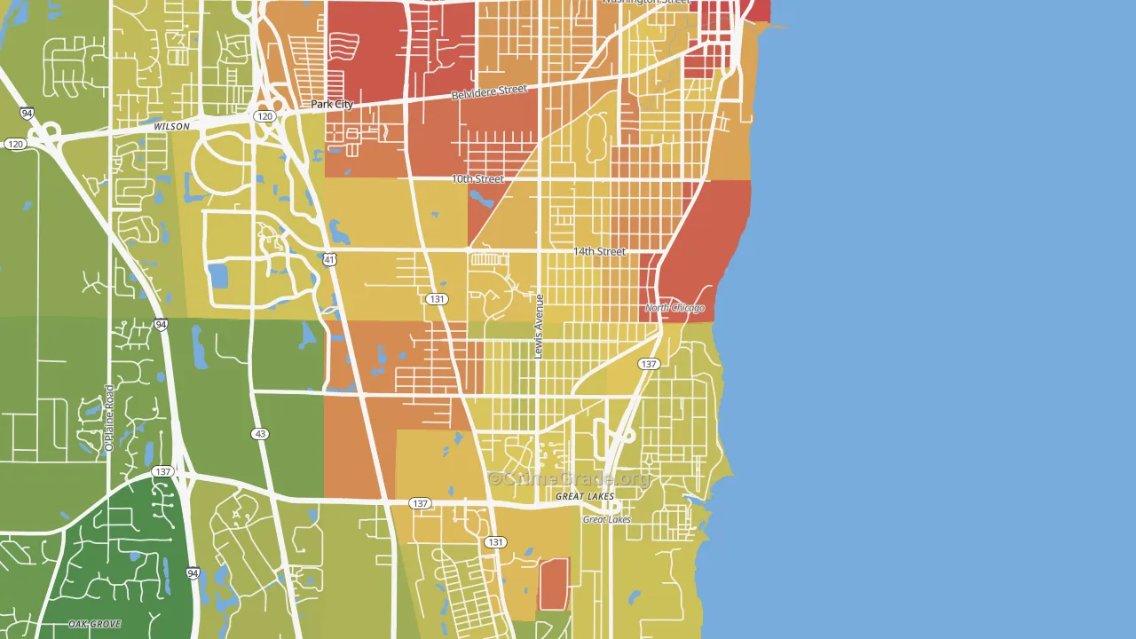 60064, IL Map of Vehicle Theft Rates