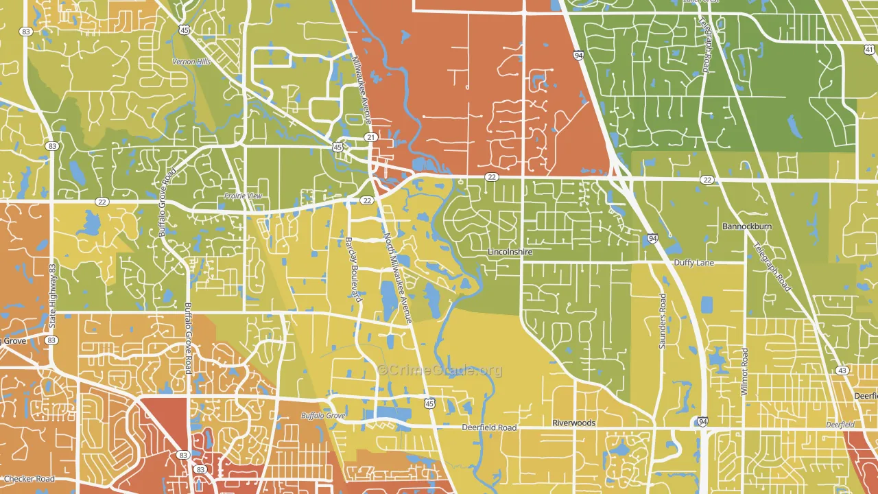 60069, IL Map of Vehicle Theft Rates