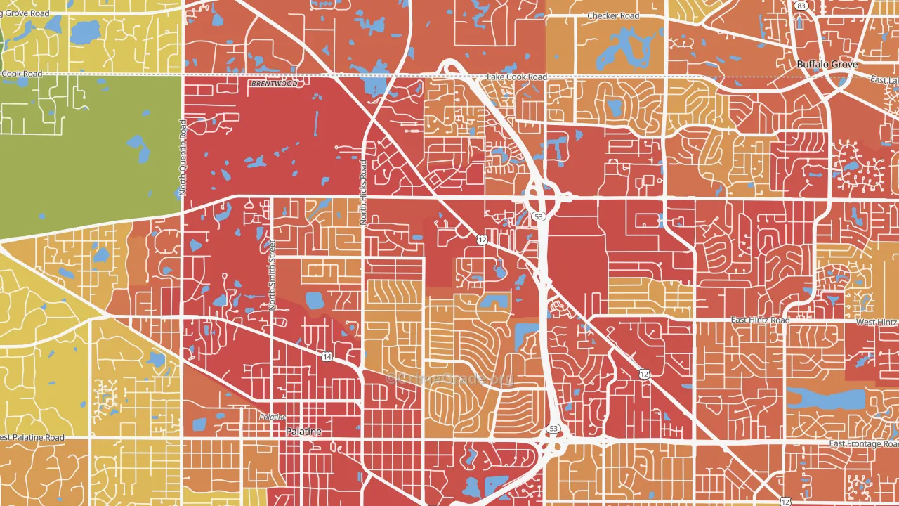 60074, IL Map of Vehicle Theft Rates