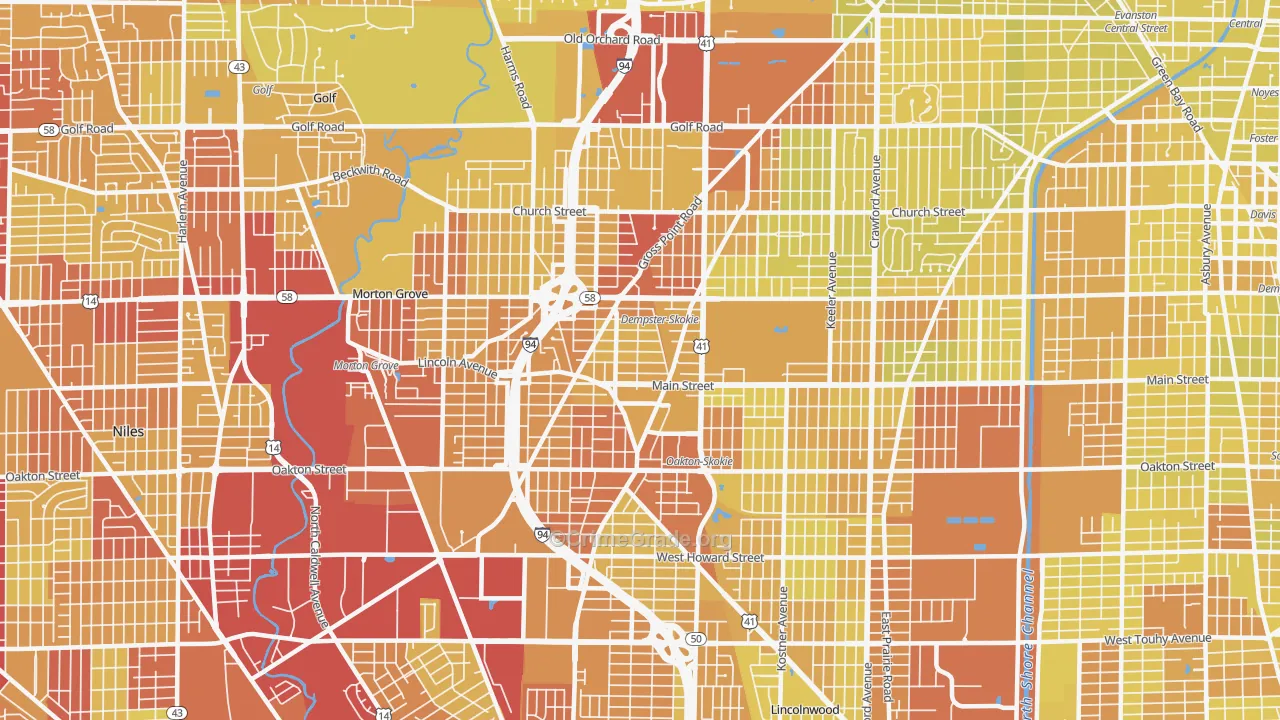 60077, IL Map of Vehicle Theft Rates