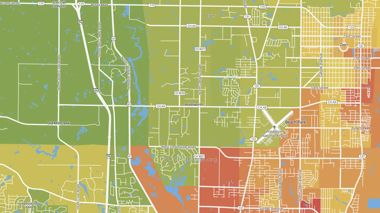 60083, IL Map of Vehicle Theft Rates