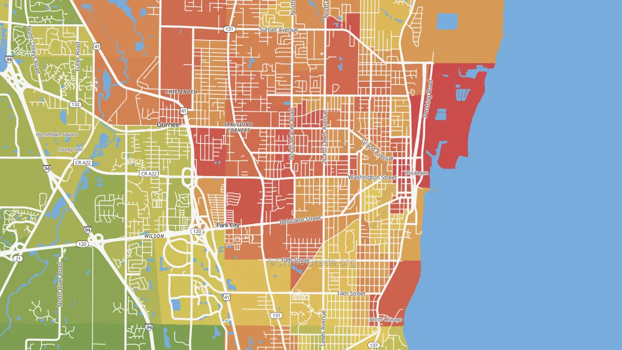 60085, IL Map of Vehicle Theft Rates