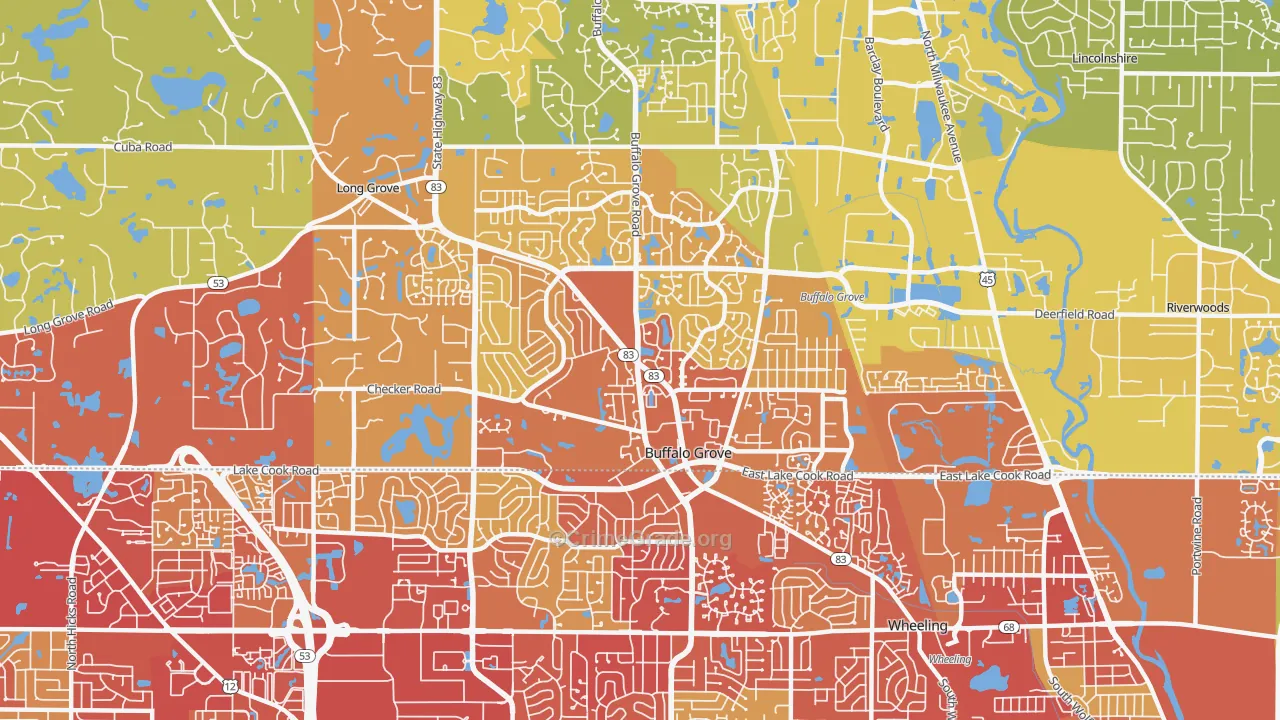 60089, IL Map of Vehicle Theft Rates