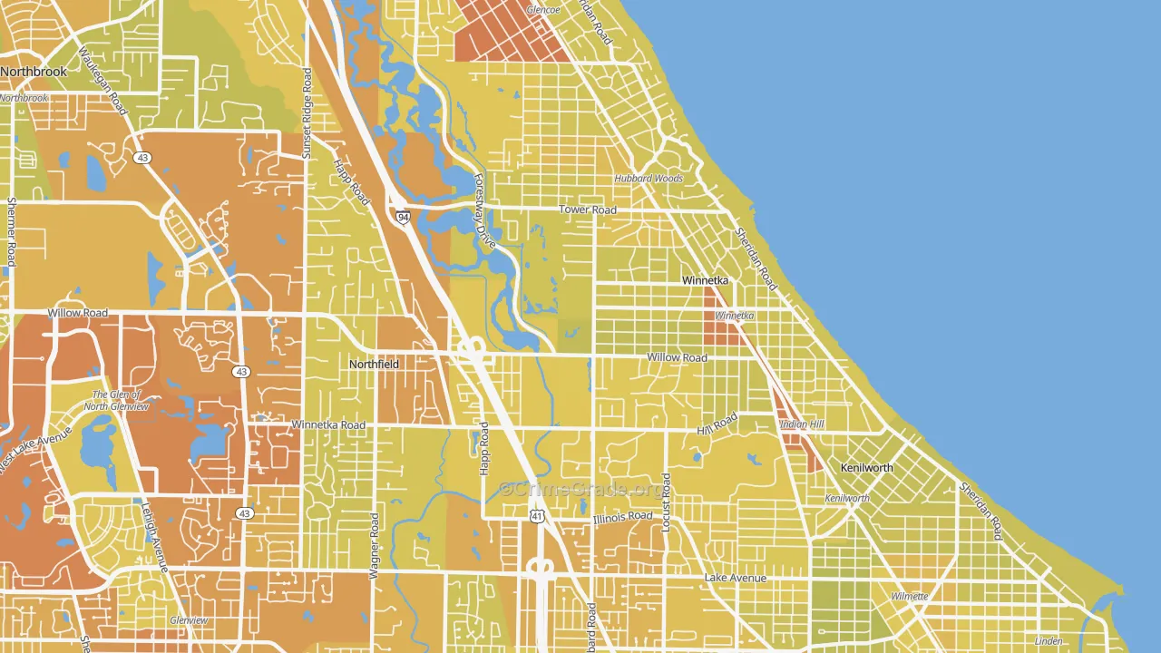 60093, IL Map of Vehicle Theft Rates