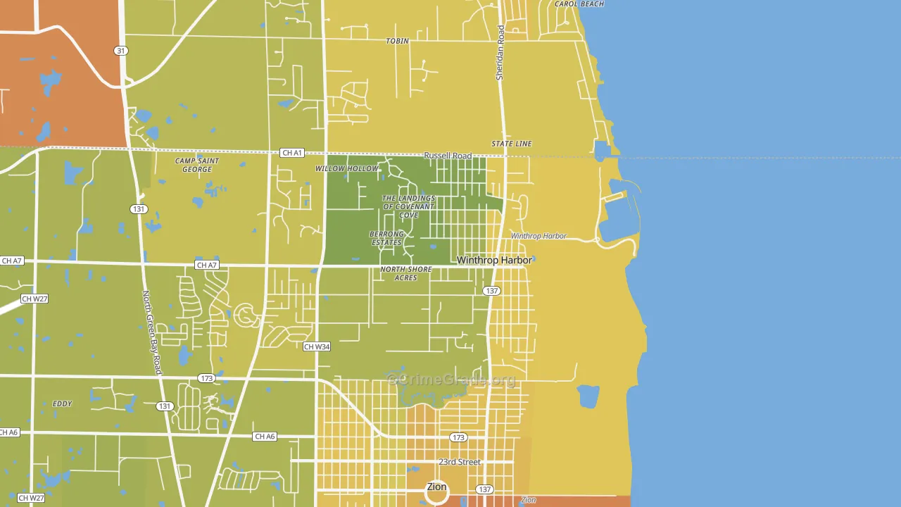 60096, IL Map of Vehicle Theft Rates