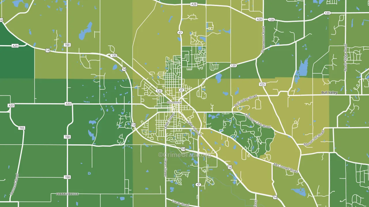 60098, IL Map of Vehicle Theft Rates