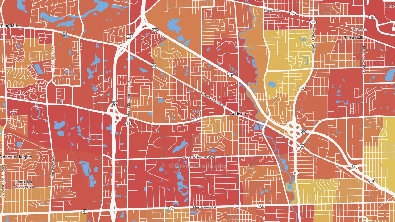 60101, IL Map of Vehicle Theft Rates