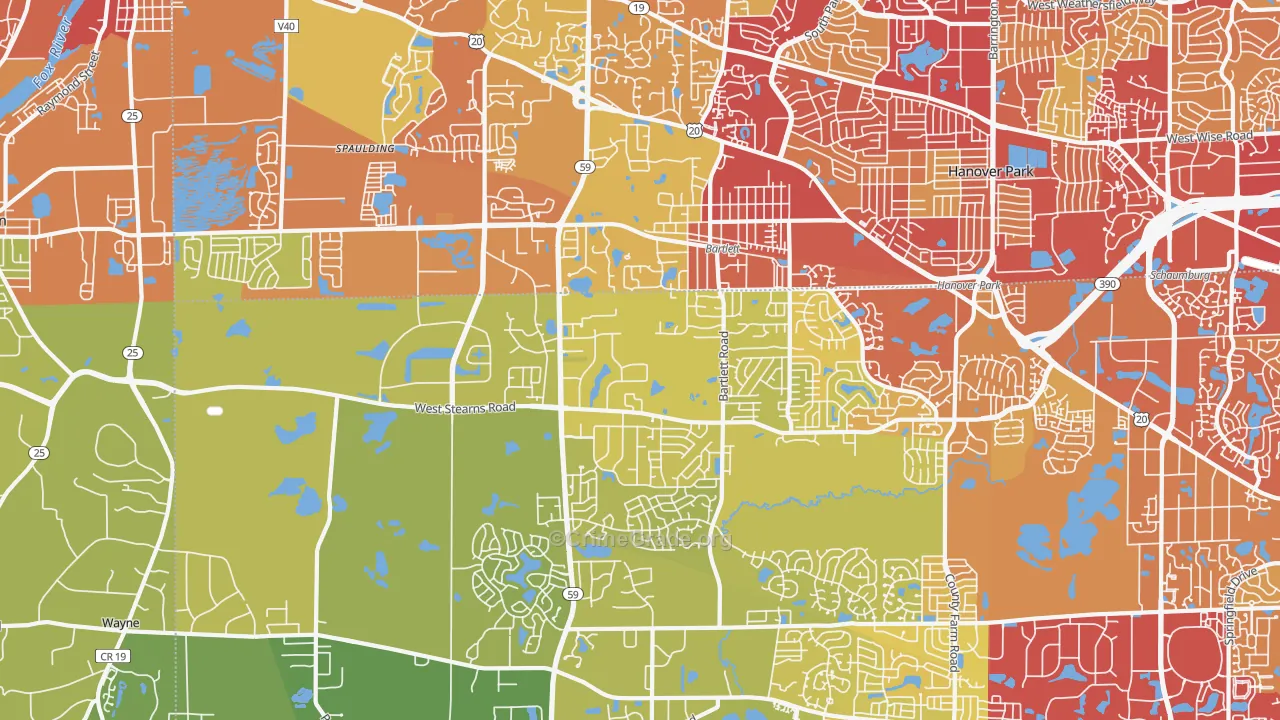 60103, IL Map of Vehicle Theft Rates