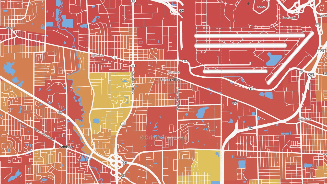 60106, IL Map of Vehicle Theft Rates