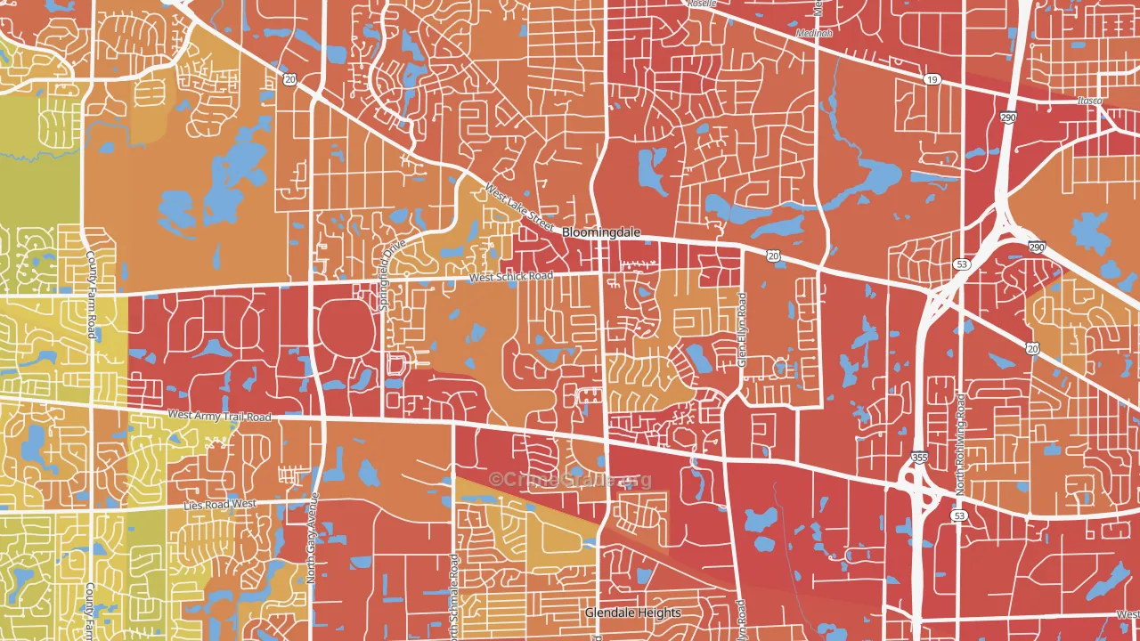60108, IL Map of Vehicle Theft Rates