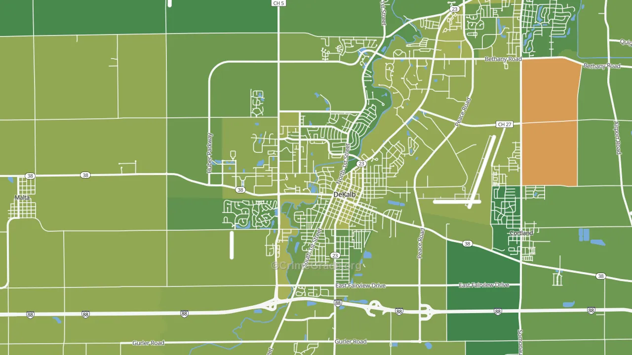 60115, IL Map of Vehicle Theft Rates