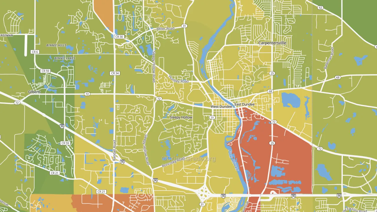 60118, IL Map of Vehicle Theft Rates