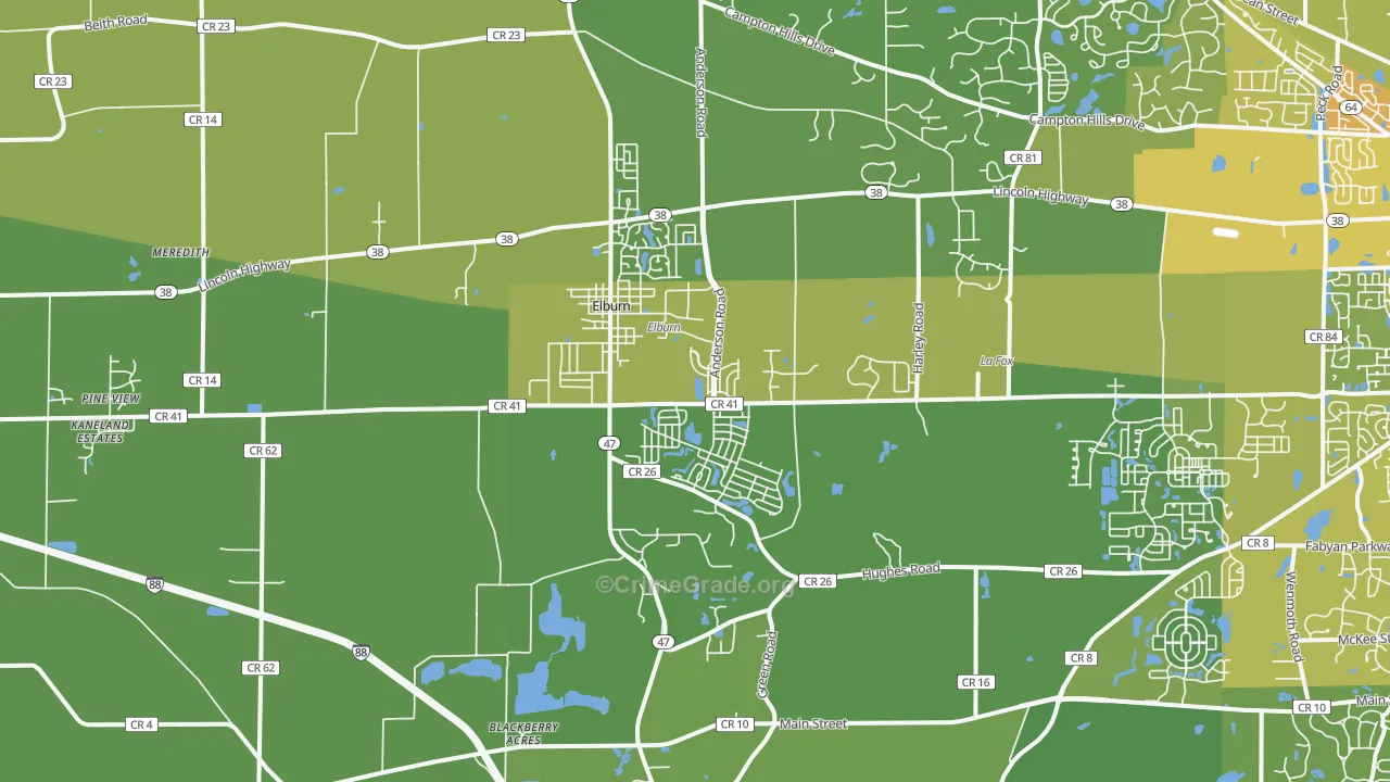 60119, IL Map of Vehicle Theft Rates