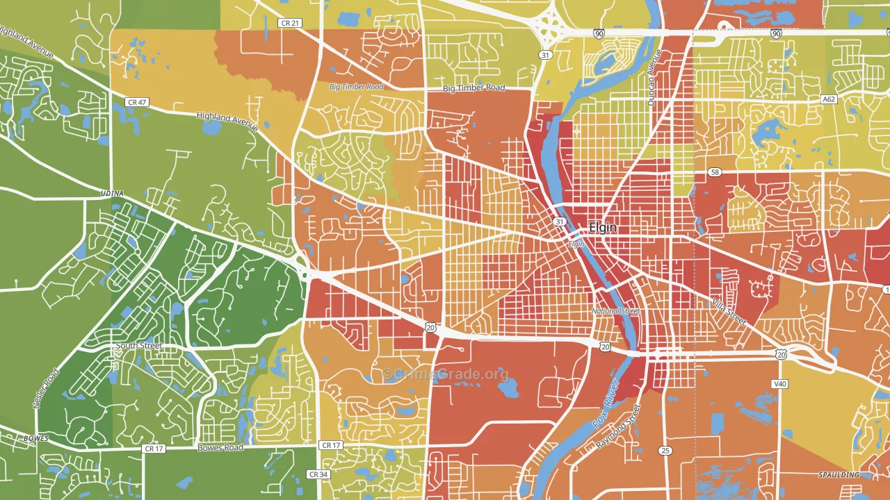 60123, IL Map of Vehicle Theft Rates