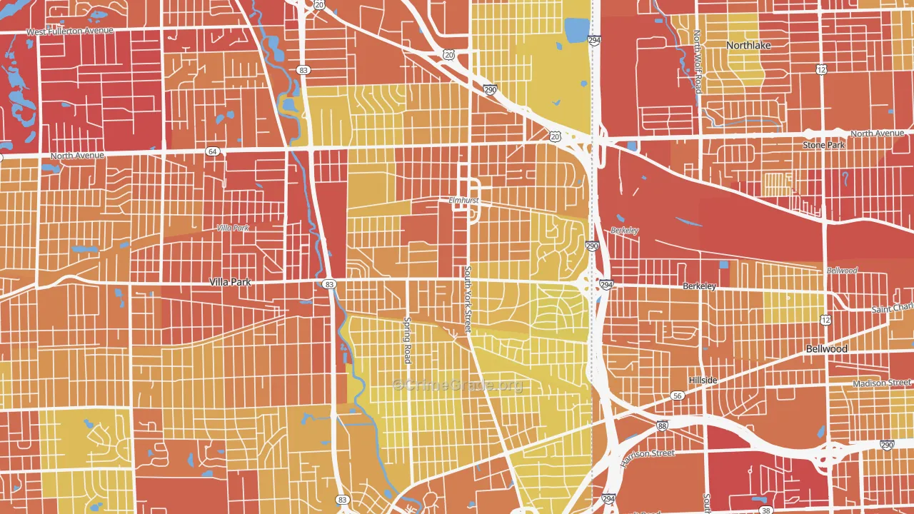 60126, IL Map of Vehicle Theft Rates
