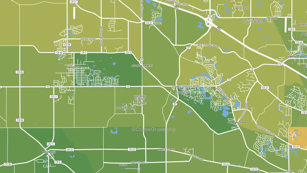 60140, IL Map of Vehicle Theft Rates