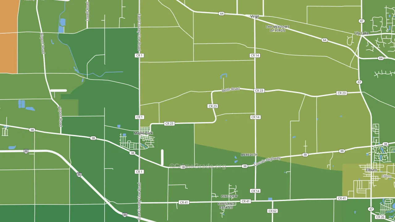 60151, IL Map of Vehicle Theft Rates