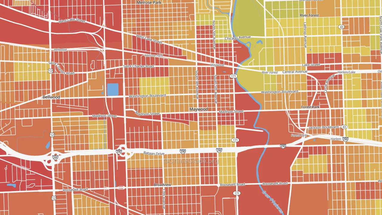 60153, IL Map of Vehicle Theft Rates