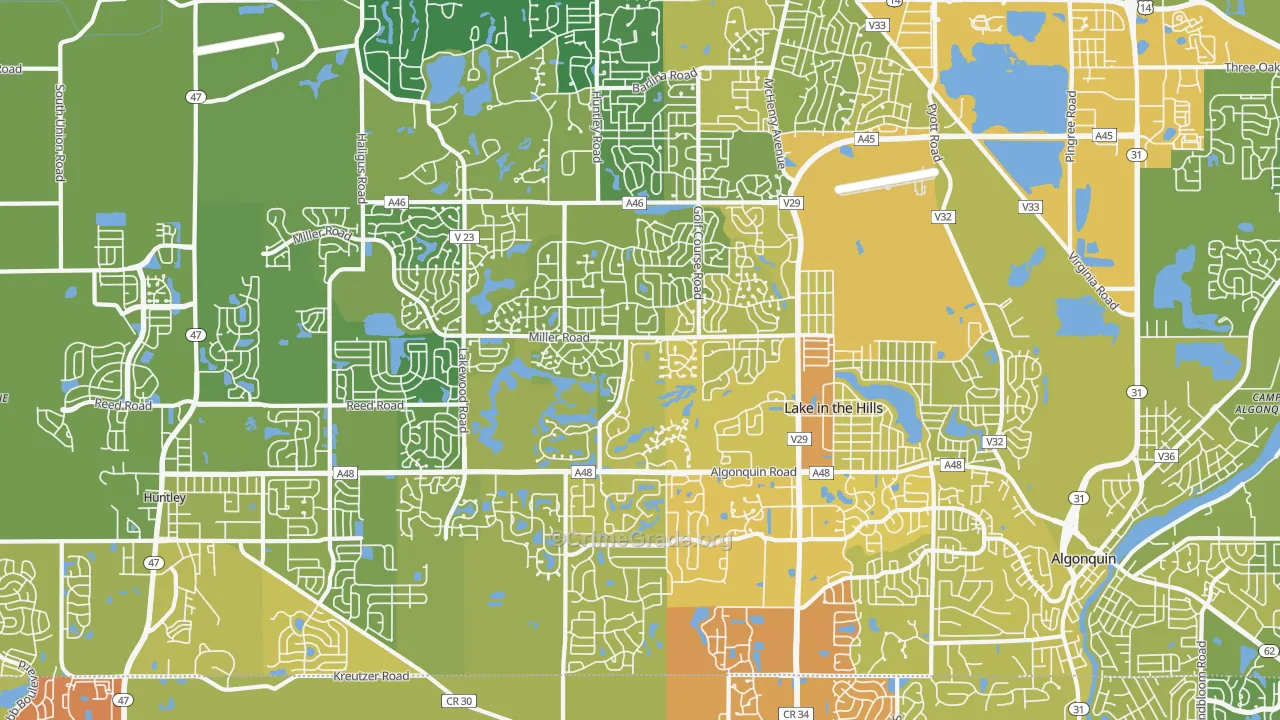 60156, IL Map of Vehicle Theft Rates