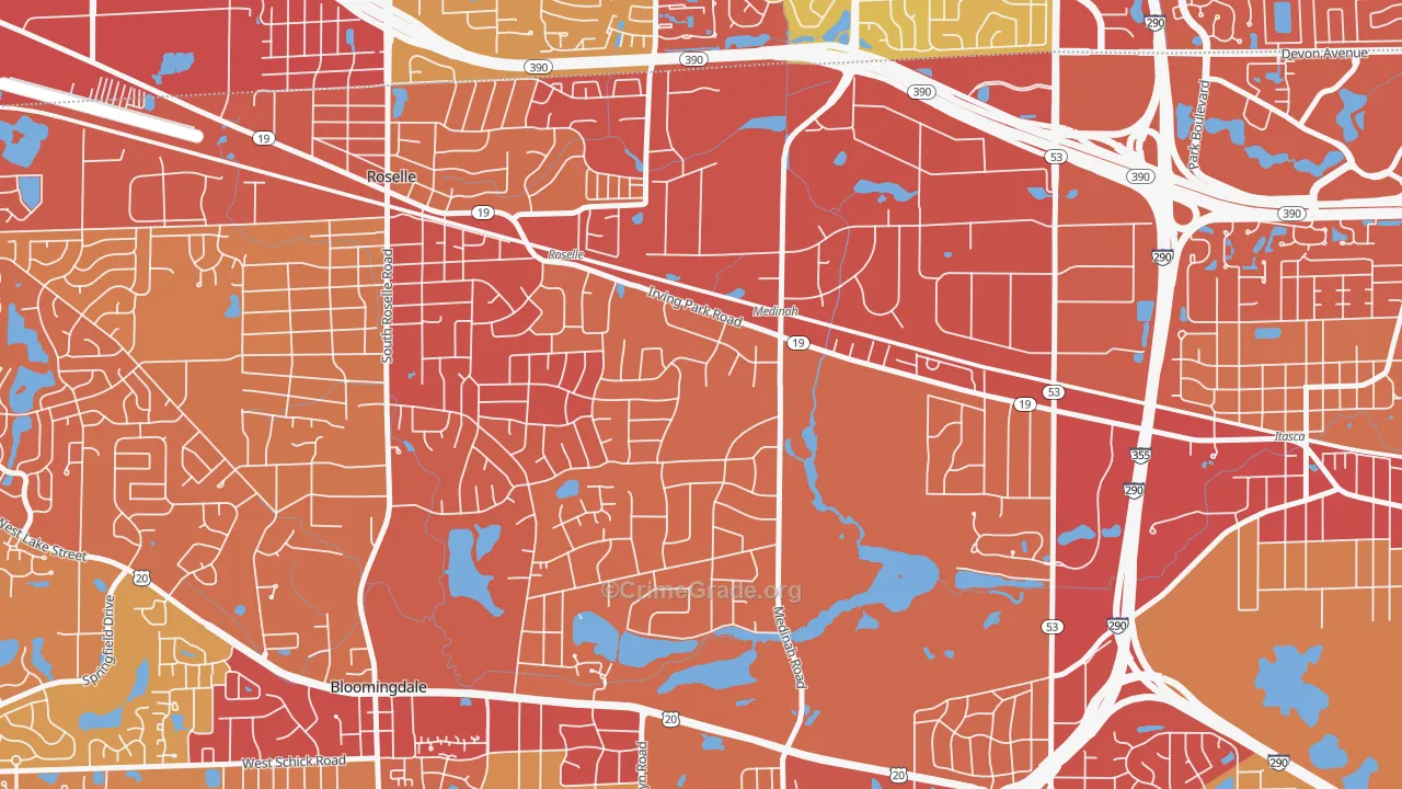 60157, IL Map of Vehicle Theft Rates