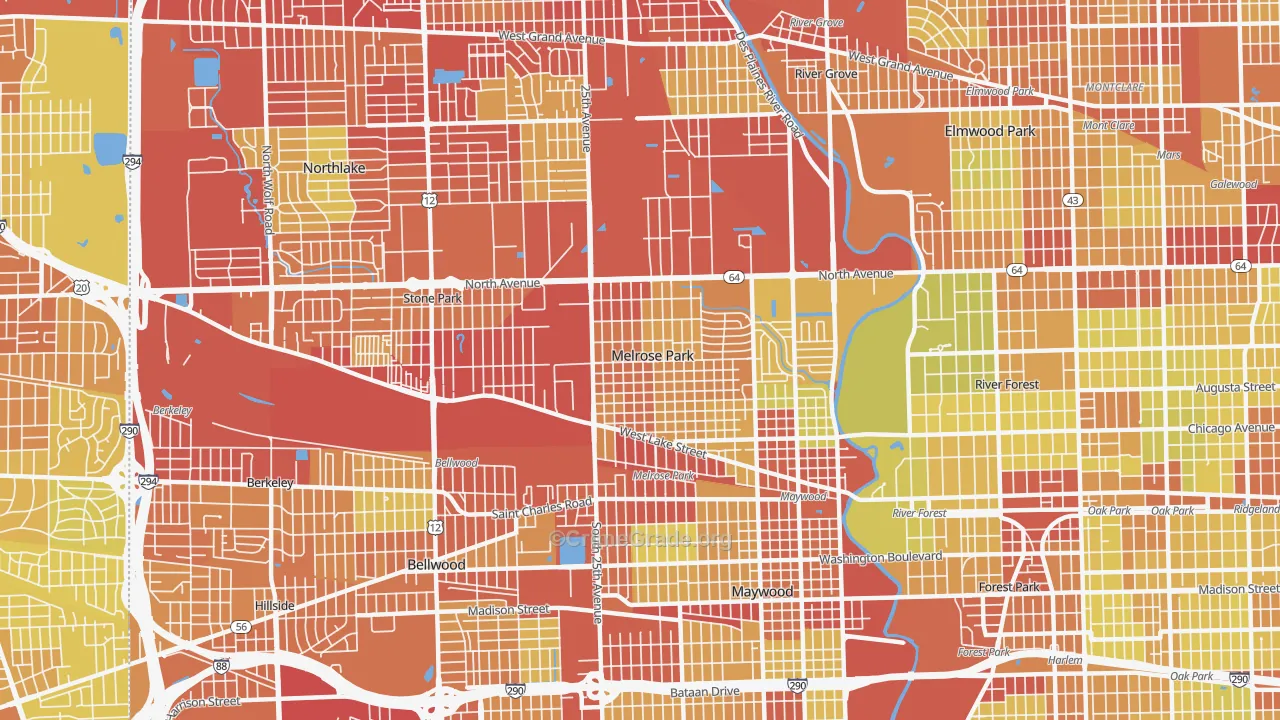 60160, IL Map of Vehicle Theft Rates