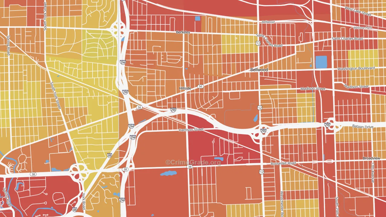 60162, IL Map of Vehicle Theft Rates