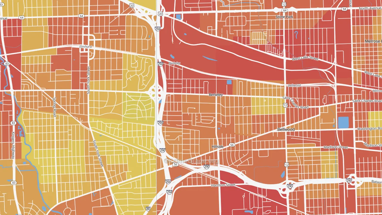 60163, IL Map of Vehicle Theft Rates