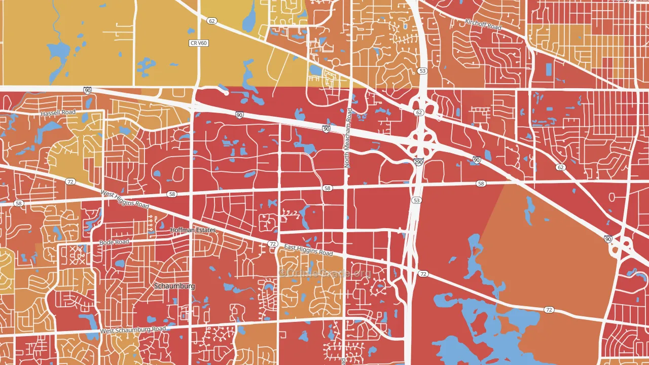 60173, IL Map of Vehicle Theft Rates
