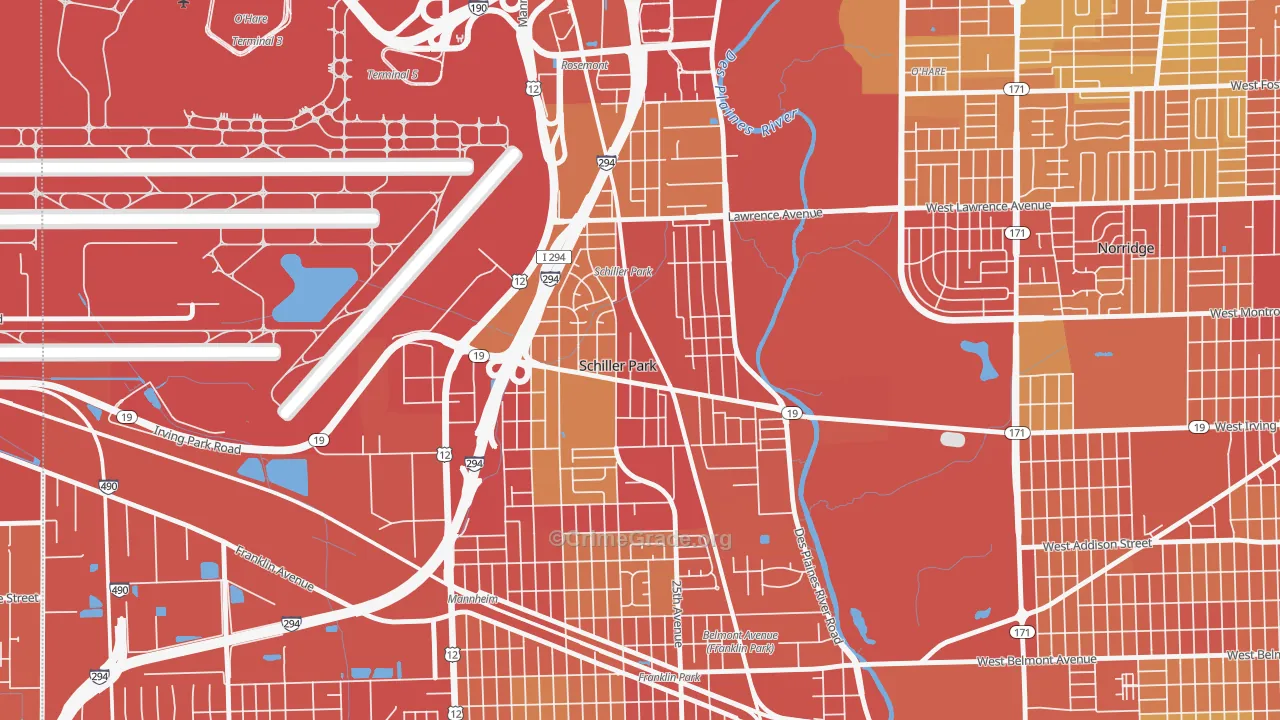 60176, IL Map of Vehicle Theft Rates