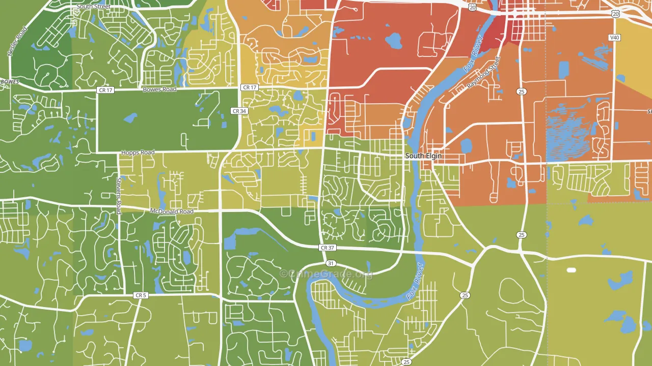 60177, IL Map of Vehicle Theft Rates