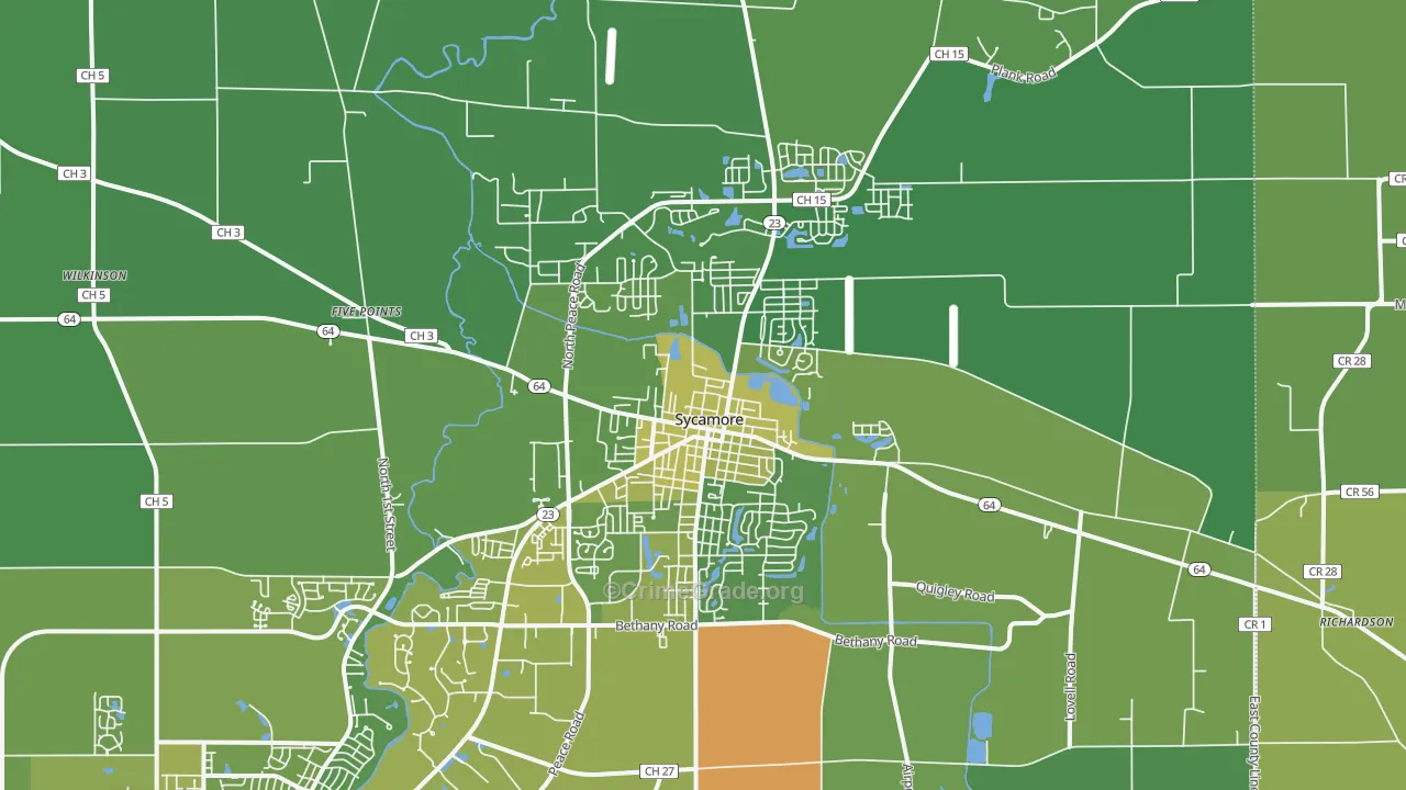 60178, IL Map of Vehicle Theft Rates