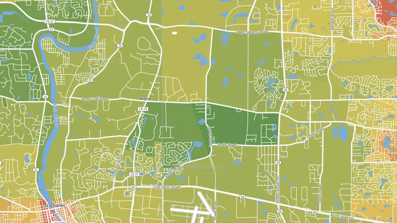 60184, IL Map of Vehicle Theft Rates