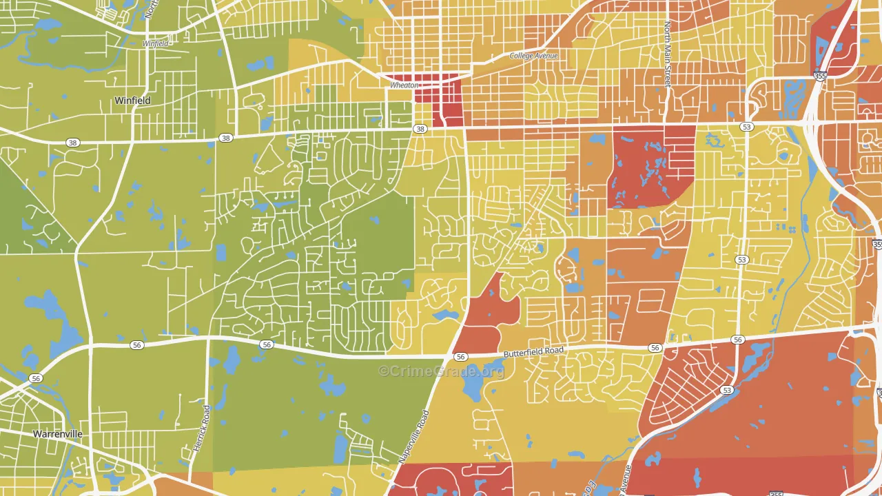 60189, IL Map of Vehicle Theft Rates