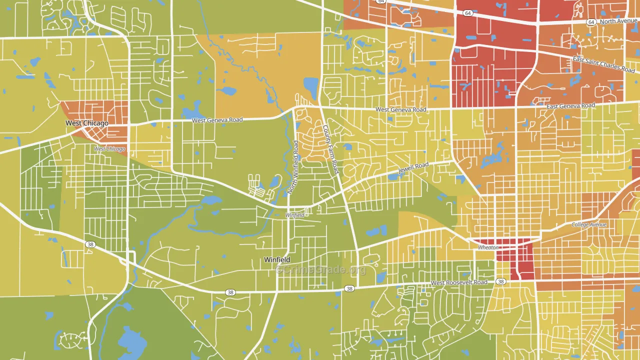 60190, IL Map of Vehicle Theft Rates
