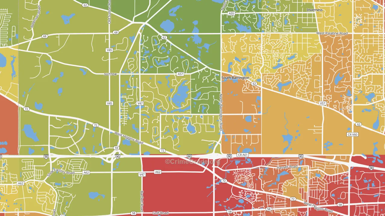 60192, IL Map of Vehicle Theft Rates