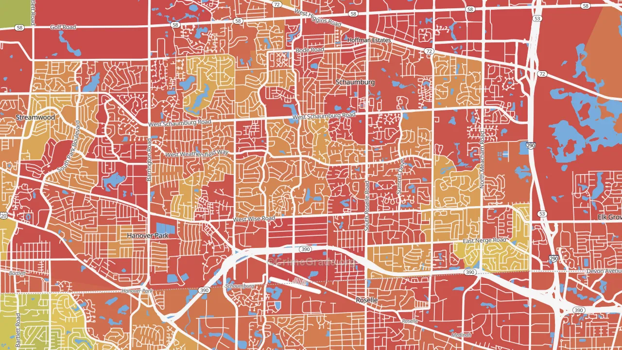 60193, IL Map of Vehicle Theft Rates