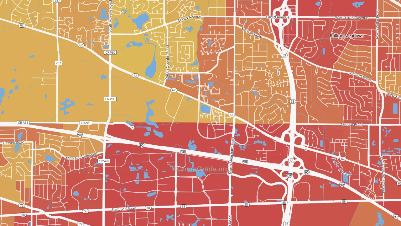 60196, IL Map of Vehicle Theft Rates