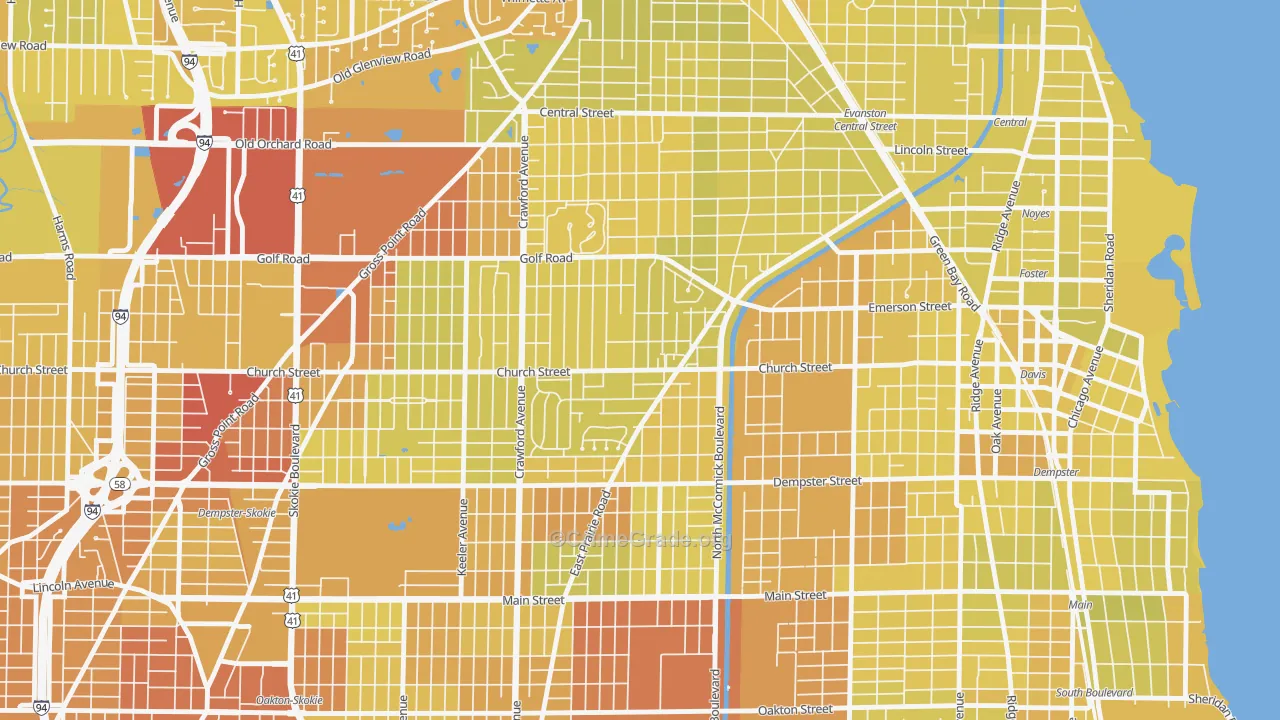 60203, IL Map of Vehicle Theft Rates