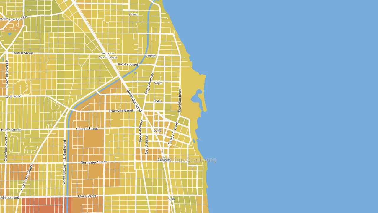 60208, IL Map of Vehicle Theft Rates
