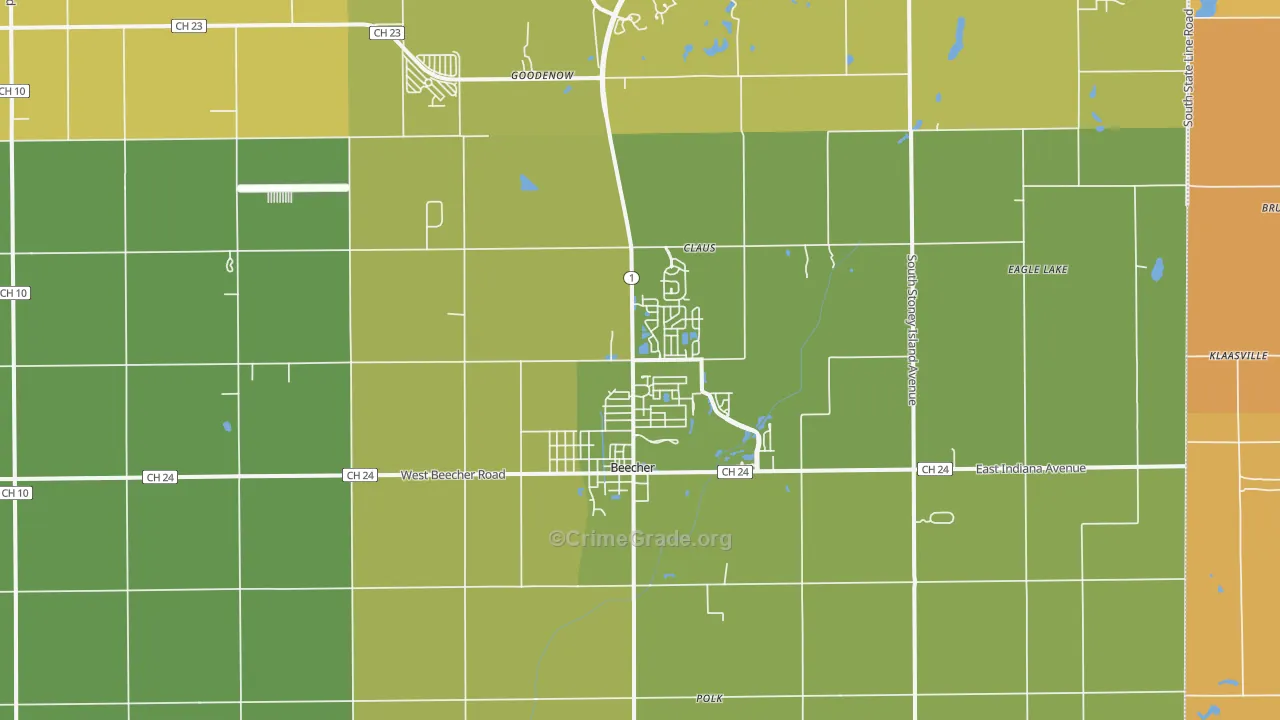 60401, IL Map of Vehicle Theft Rates