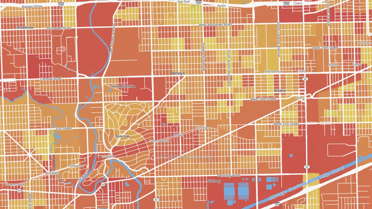 60402, IL Map of Vehicle Theft Rates